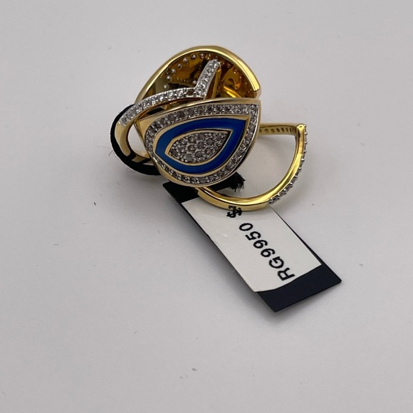 NWT nOir Gold Toned Evil Eye Stackable Rings Size 6 - Picture 1 of 8